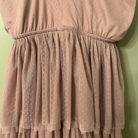 In Loom Dusty Purple Mauve Layered Midi Dress - Picture 7 of 13